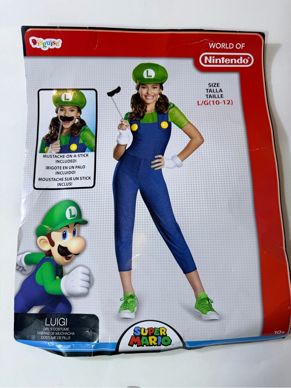 Nintendo Luigi Girls Costume L/G (10-12) Super Mario